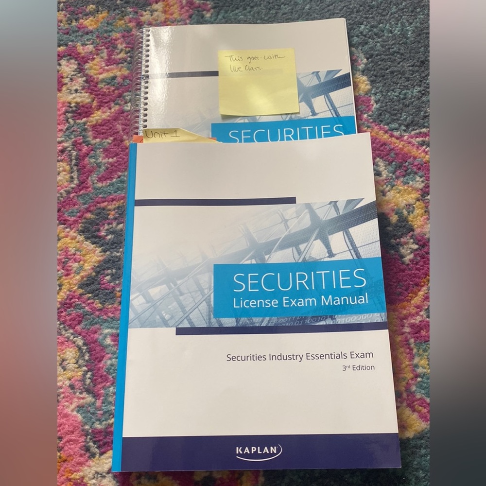 SIE Kaplan prep textbook with class notes